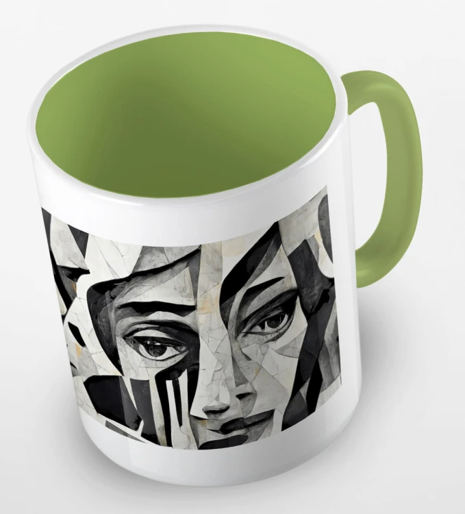 kolorowy kubek - black and white portrait - kolor jasnozielony.jpg