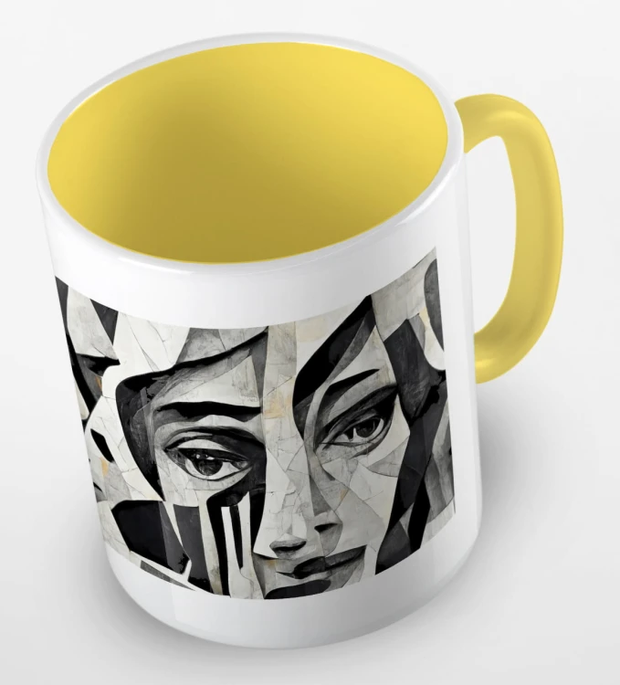 kolorowy kubek - black and white portrait - kolor żółty.jpg
