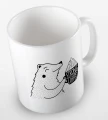 kolorowy kubek z hasłem strong like my coffee oraz uroczym niedżwiedziem - kolor biały.jpg