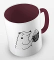 kolorowy kubek z hasłem strong like my coffee oraz uroczym niedżwiedziem - kolor bordowy.jpg