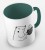 kolorowy kubek z hasłem strong like my coffee oraz uroczym niedżwiedziem - kolor ciemnozielony.jpg