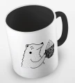 kolorowy kubek z hasłem strong like my coffee oraz uroczym niedżwiedziem - kolor czarny.jpg