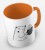 kolorowy kubek z hasłem strong like my coffee oraz uroczym niedżwiedziem - kolor pomarańczowy.jpg