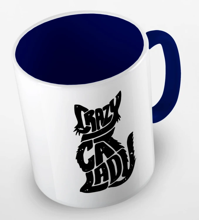 kolorowy kubek z hasłem - crazy cat lady 01 - kolor granatowy.jpg