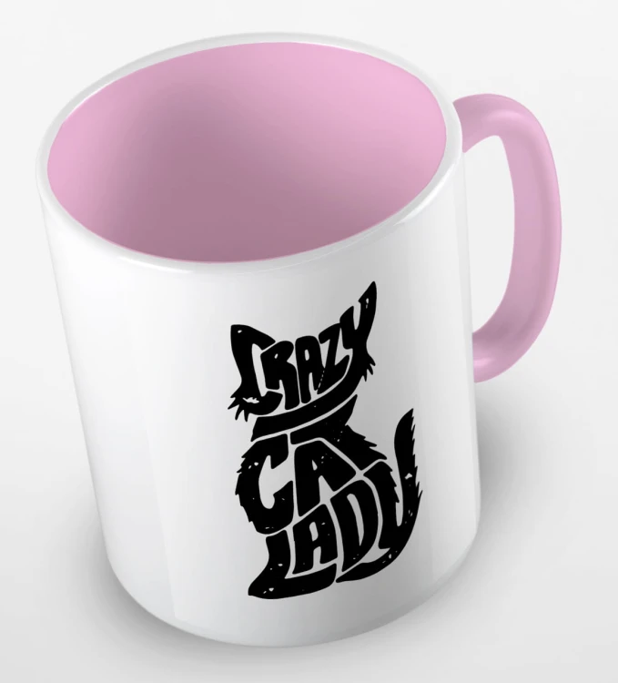 kolorowy kubek z hasłem - crazy cat lady 01 - kolor różowy.jpg