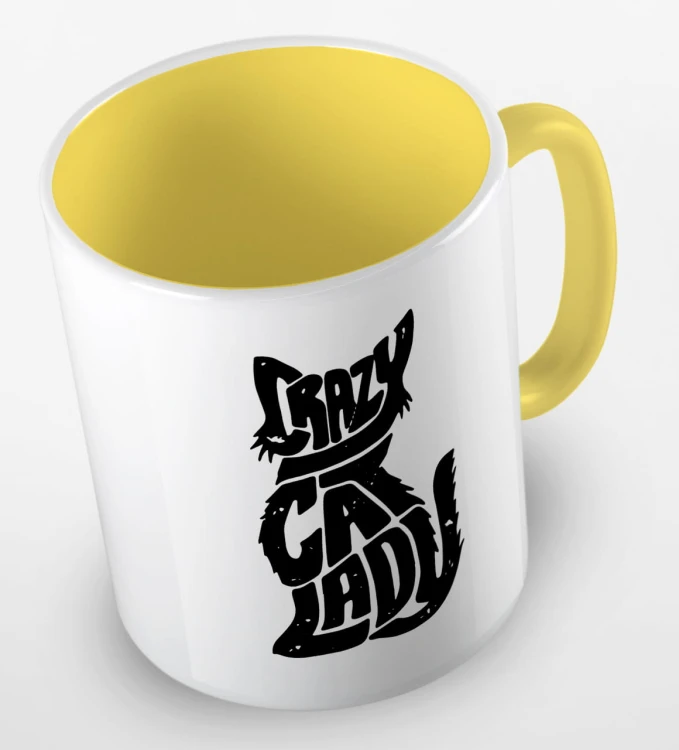 kolorowy kubek z hasłem - crazy cat lady 01 - kolor żółty.jpg