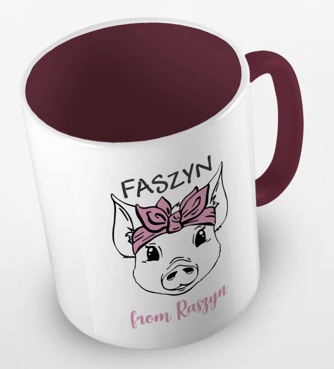 kolorowy kubek z zabawnym hasłem faszyn from Raszyn - kolor bordowy.jpg