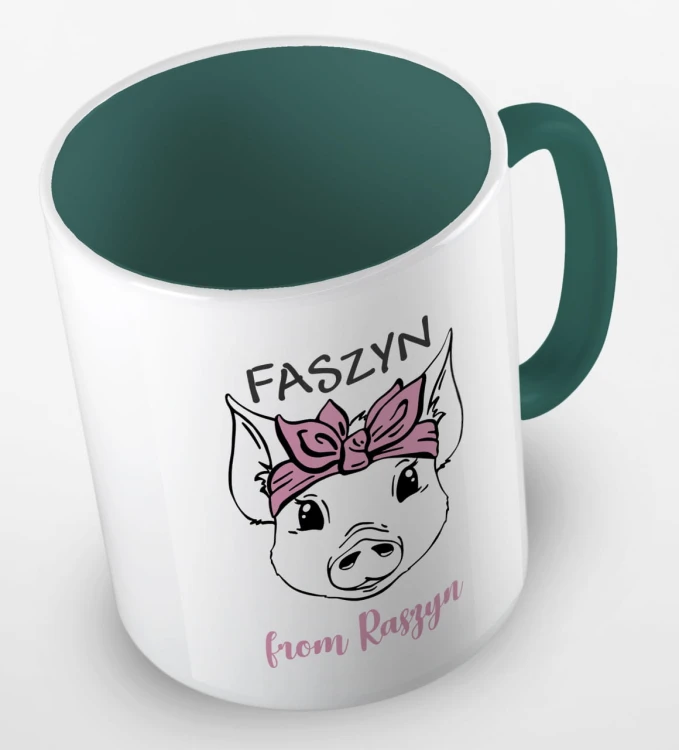 kolorowy kubek z zabawnym hasłem faszyn from Raszyn - kolor ciemnozielony.jpg