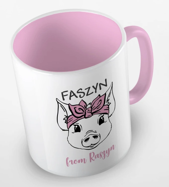 kolorowy kubek z zabawnym hasłem faszyn from Raszyn - kolor różowy.jpg