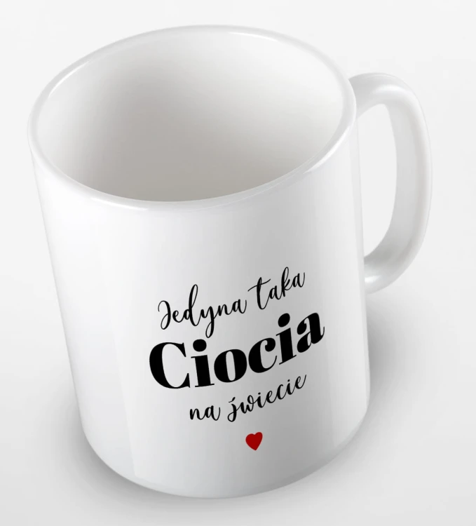 kolorowy kubek z hasłem - jedyna taka ciocia  na świecie - kolor biały.jpg