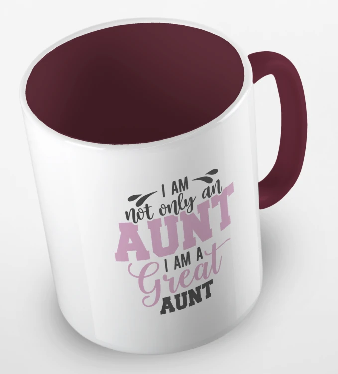 kolorowy kubek z hasłem - I am not only an aunt, i am a great aunt - bordowy kolor kubka.png