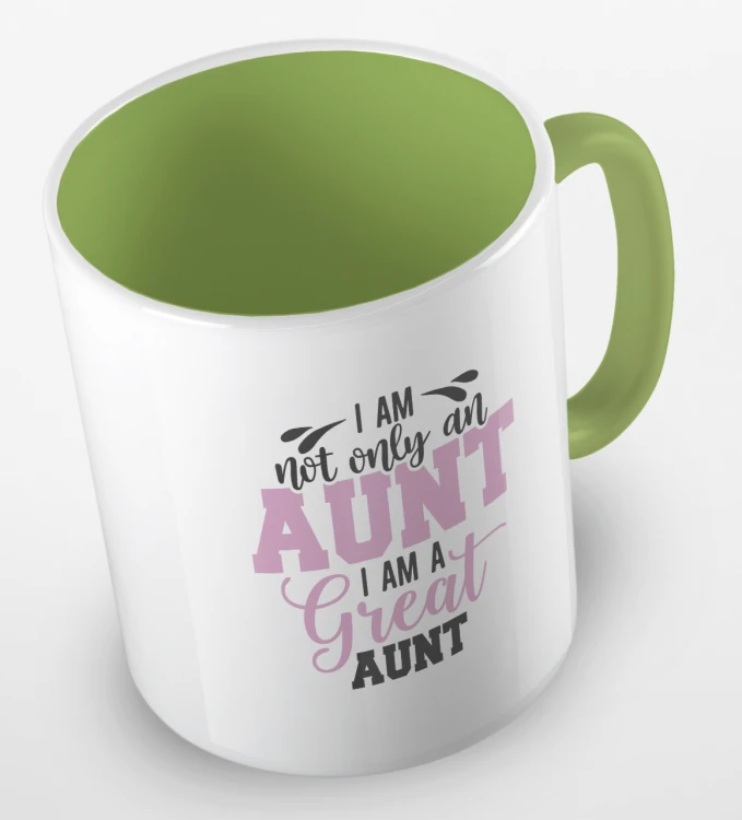 kolorowy kubek z hasłem - I am not only an aunt, i am a great aunt - jasnozielony kolor kubka.png