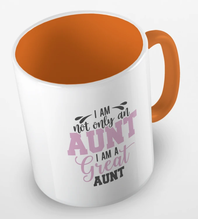 kolorowy kubek z hasłem - I am not only an aunt, i am a great aunt - pomarańczowy kolor kubka.png