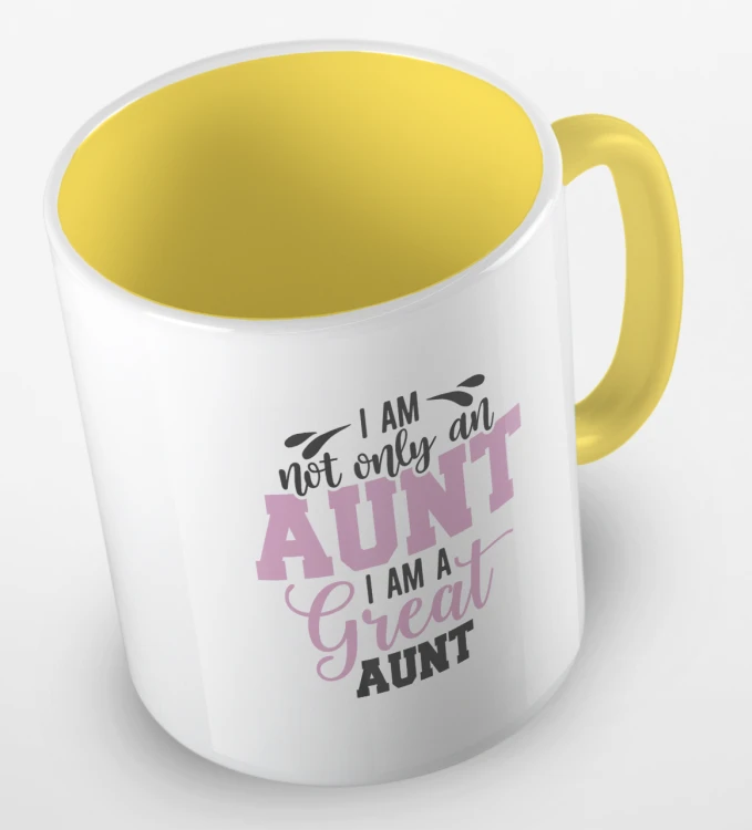 kolorowy kubek z hasłem - I am not only an aunt, i am a great aunt - żółty kolor kubka.png