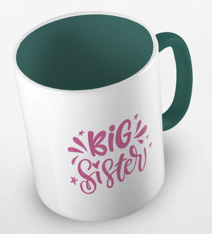 kolorowy kubek z hasłem - big sister - kolor ciemnozielony.jpg
