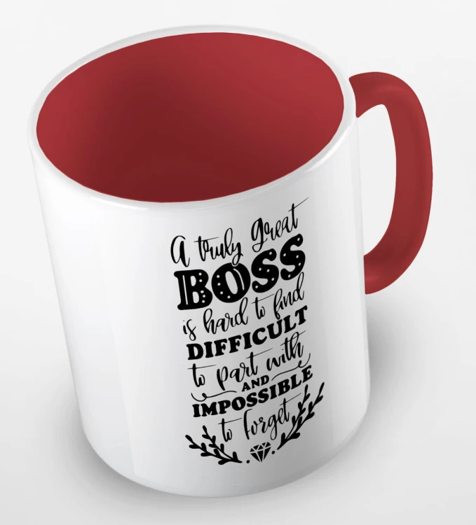 kolorowy kubek z hasłem - a truly great boss is hard to find difficult to part with and impossible to forget - kolor czerwony.jpg