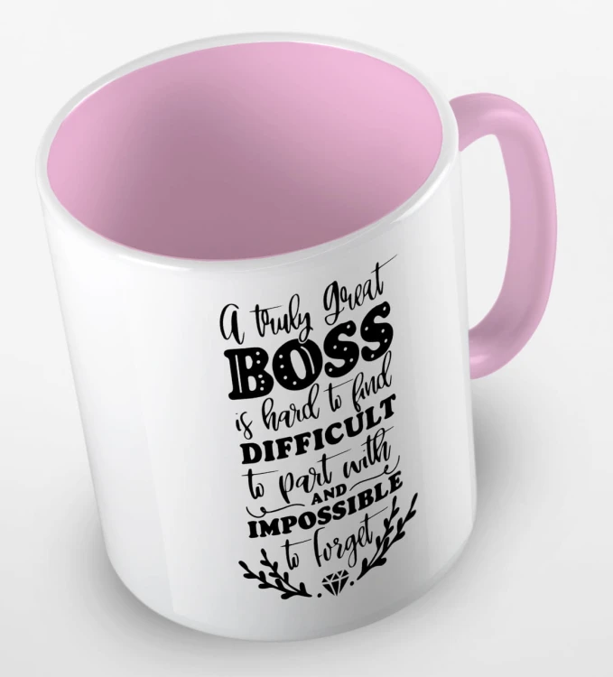 kolorowy kubek z hasłem - a truly great boss is hard to find difficult to part with and impossible to forget - kolor różowy.jpg