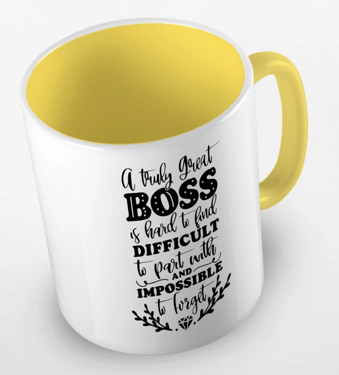 kolorowy kubek z hasłem - a truly great boss is hard to find difficult to part with and impossible to forget - kolor żółty.jpg