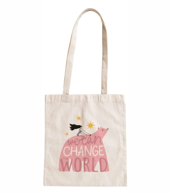 torba bawełniana z długimi uszami, z nadrukiem - we can change the world.jpg