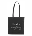 czarna torba bawełniana z długimi uszami, z nadrukiem - family is everything.jpg