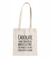 torba bawełniana z długimi uszami, z nadrukiem - chocolate is a salad.jpg