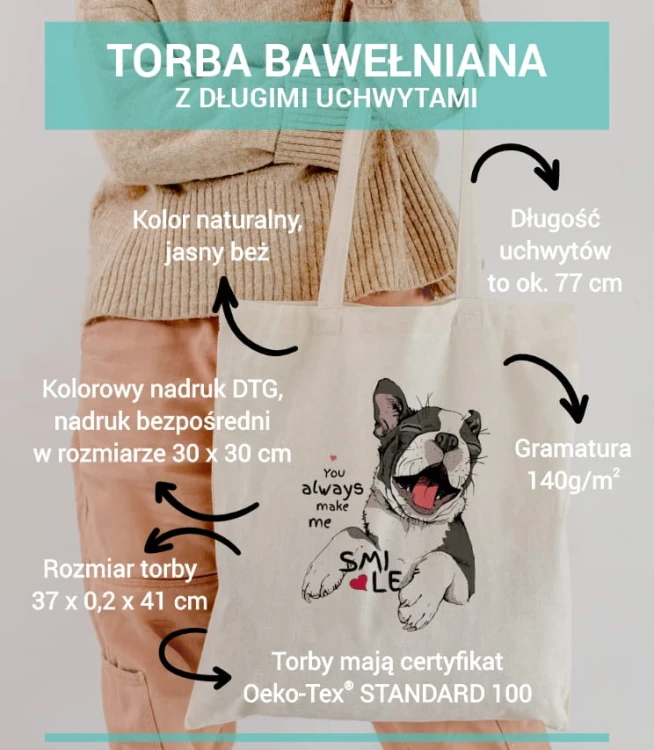 torba bawełniana z nadrukiem - you always make me smile - parametry.jpg