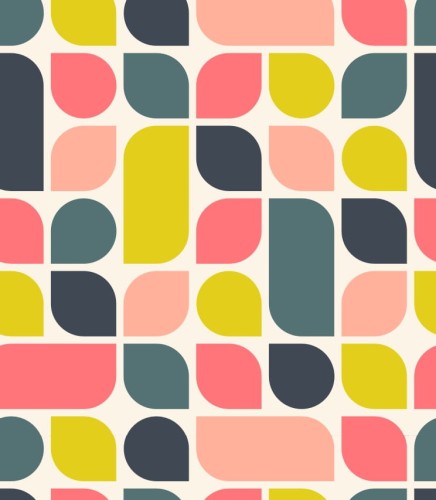 Tapeta geometryczne wzory retro - wzór tapety