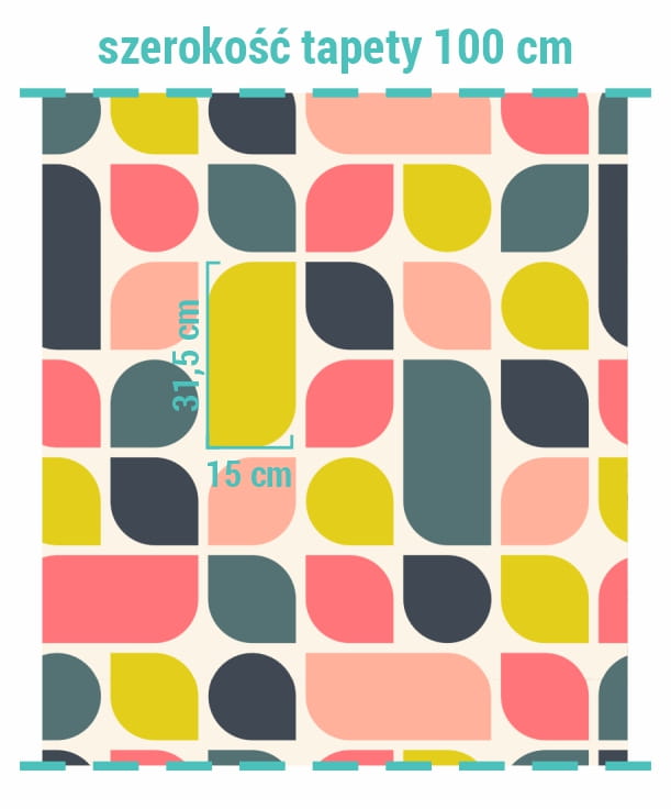 Wymiary elementu na tapecie geometryczne wzory retro