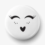 Button face heart lashes