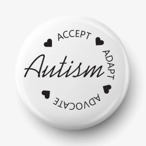 Button autism accept adapt advocate