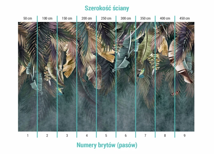 Podział na bryty na tapecie tropikalny las