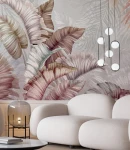 Fototapeta tropical plants in pink