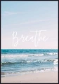 Plakat na ścianę przedstawiające plażę nad oceanem, pastelowe zdjęcie oceanu