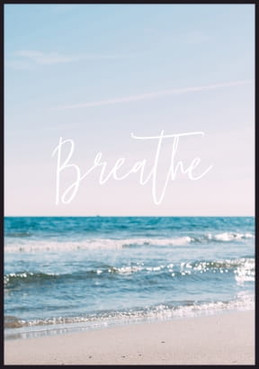 Plakat na ścianę przedstawiające plażę nad oceanem, pastelowe zdjęcie oceanu