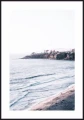 Plakat z kalifornijską plażą w ciepły dzień, fotografia z białym marginesem dookoła