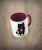 Kubek cat with a birdcage kolor bordowy