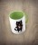 Kubek cat with a birdcage kolor jasnozielony