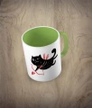 Kubek cupid cat - kot amor jasnozielony