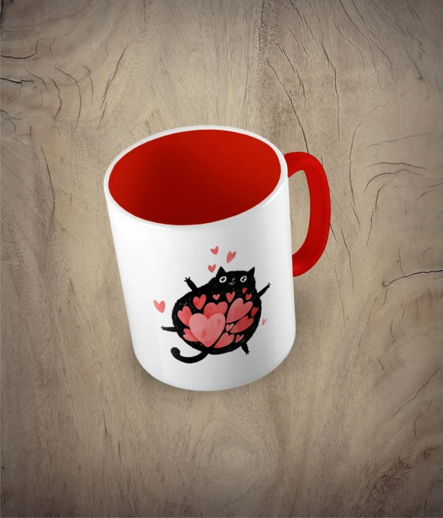 Kubek cat full of love czerwony
