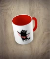 Kubek cat with a heart garland czerwony