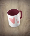 Kubek hearts z sercami bordowy