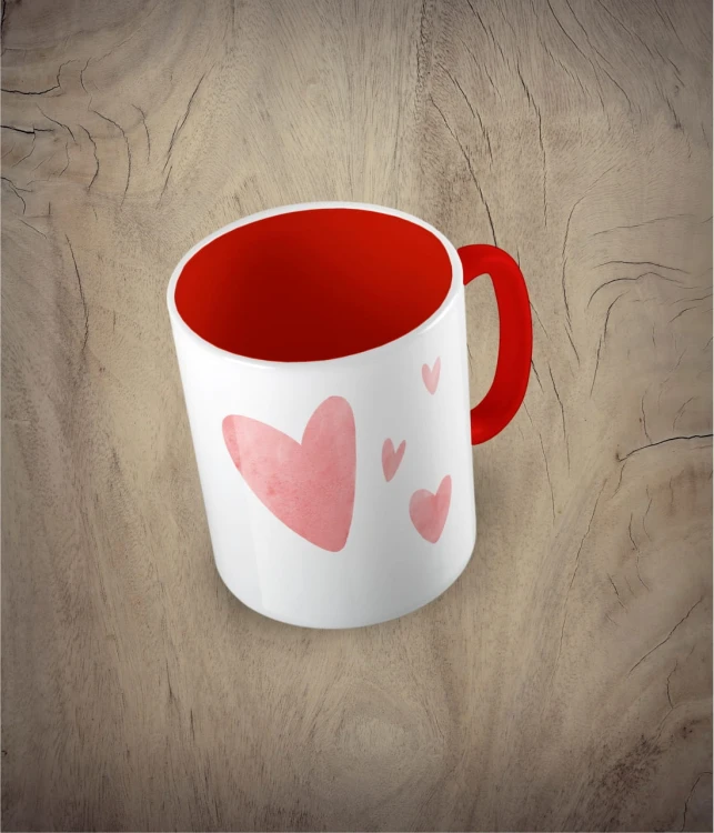 Kubek hearts z sercami czerwony