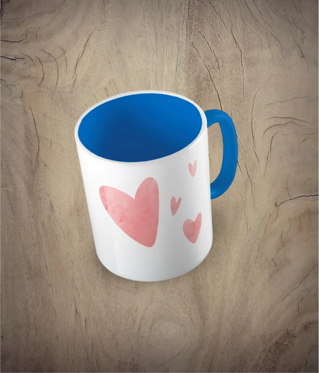Kubek hearts z sercami niebieski