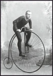 Plakat człowiek na bicyklu