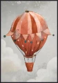 Plakat czerwony balon na szarym tle do pokoju dziecka