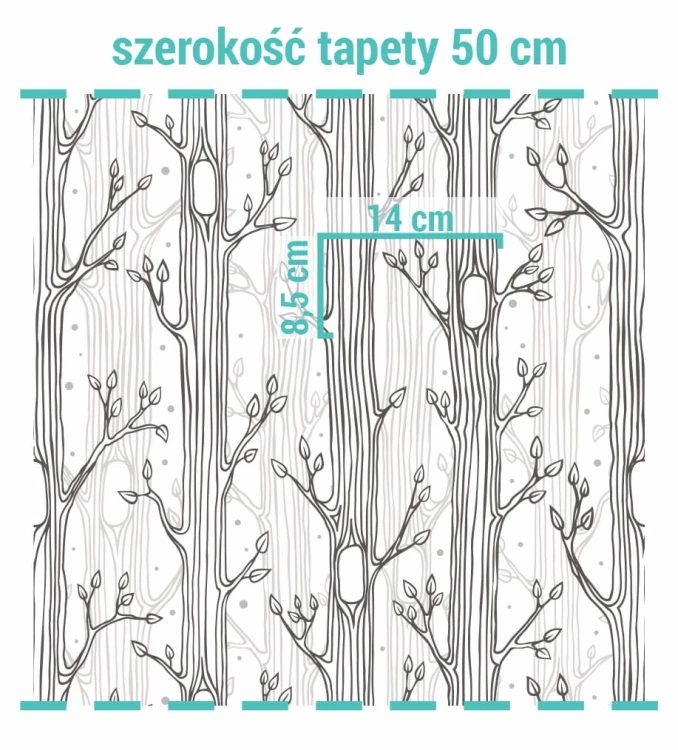 Wymiary na tapecie leśne drzewa.