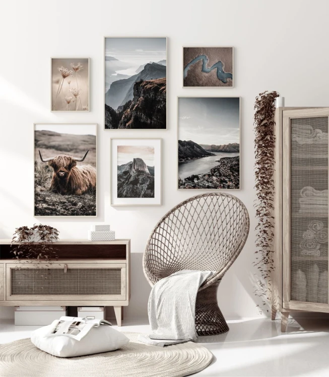Zestaw plakatów ze zdjęciem Monte Casale widok na jezioro