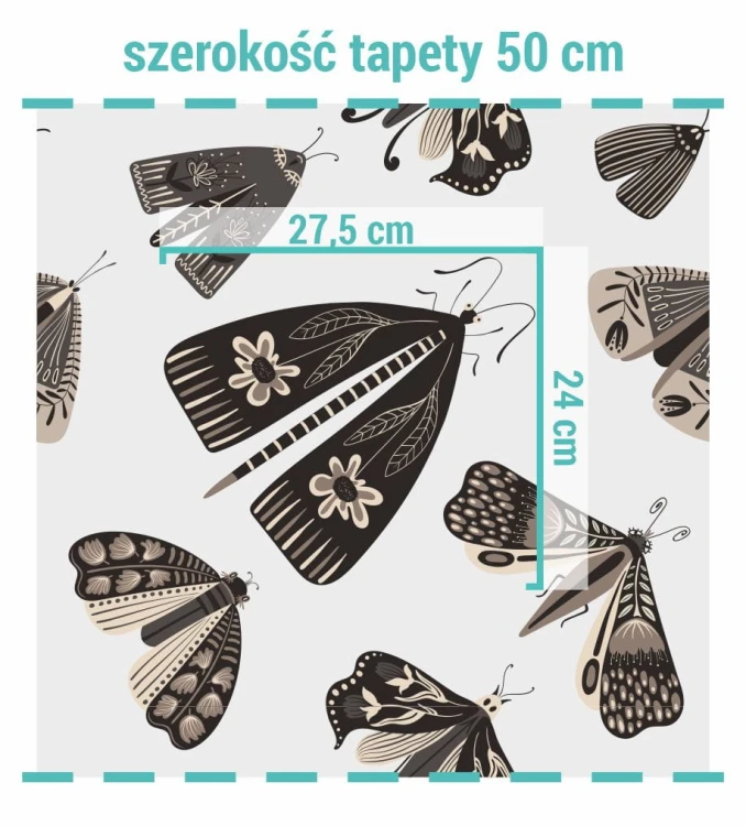 Wielkość wzoru na tapecie wzorzyste ćmy.