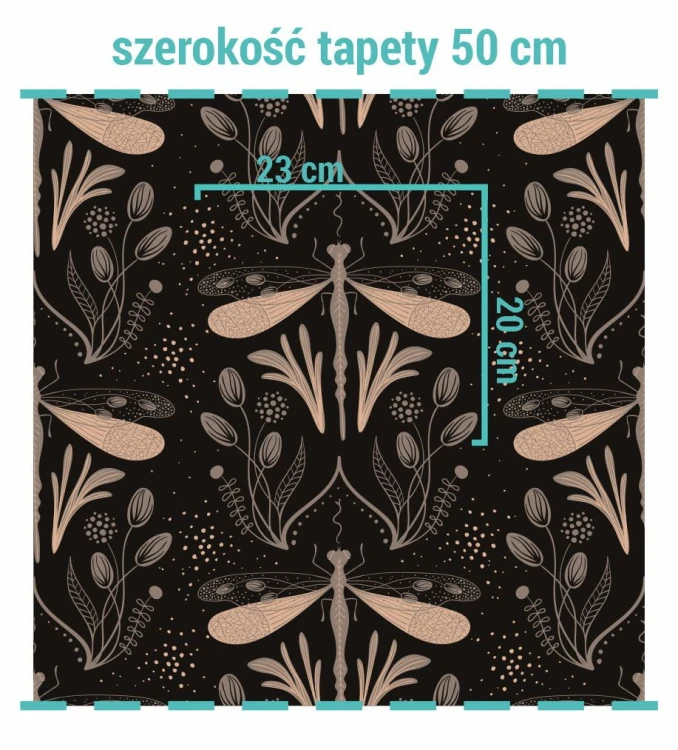 Wielkość wzoru na tapecie delikatne ważki