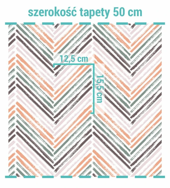 Wielkość wzoru na tapecie zygzak malowany pędzlem